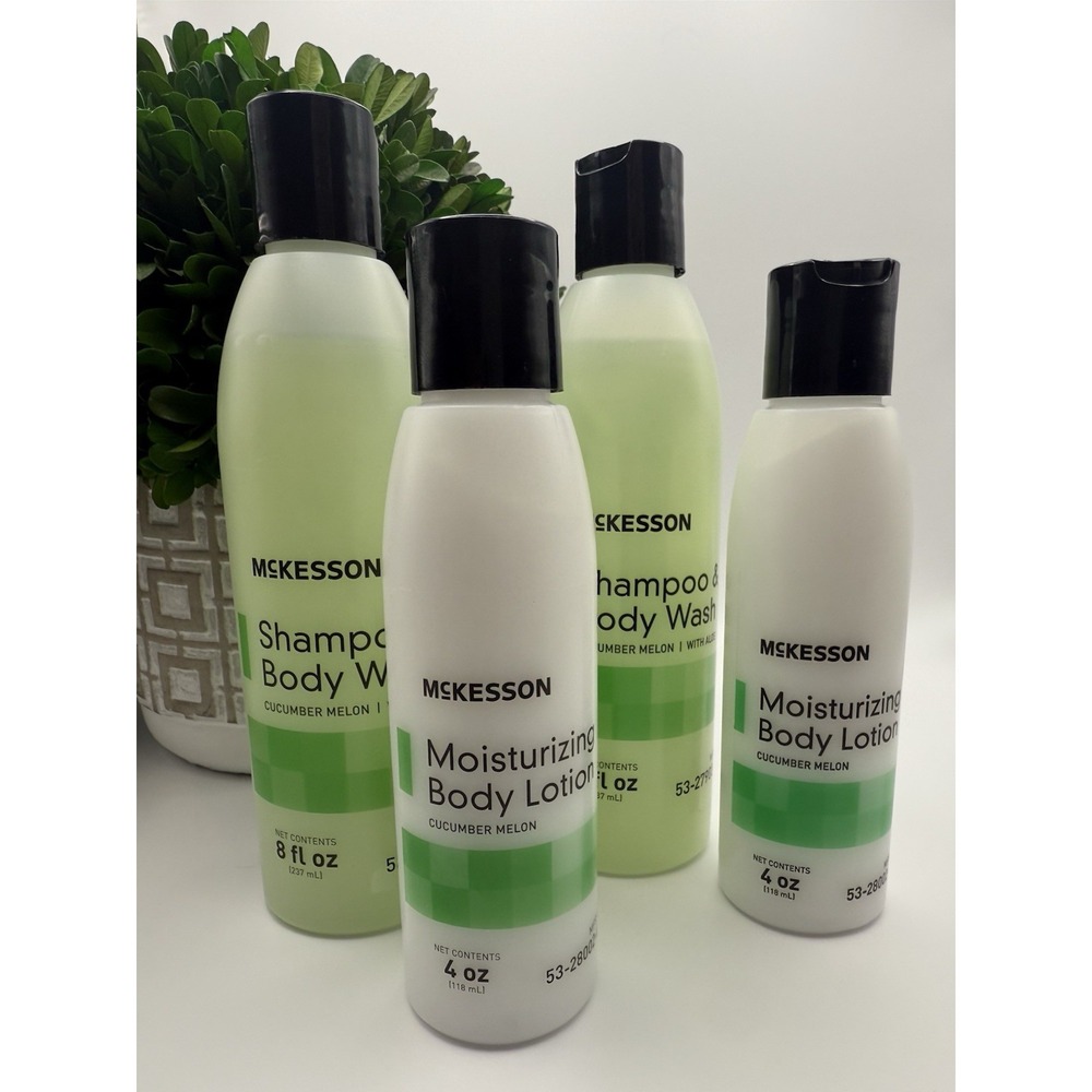 McKesson Shampoo Body Wash Lotion Lot Full Size 8 Oz, 4 Oz Cucumber Melon New